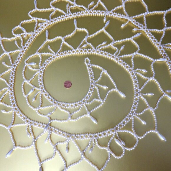 Faux Pearls Beaded Christmas Tree Garland 6 ft The House of Louis Nichole - Picture 3 of 11